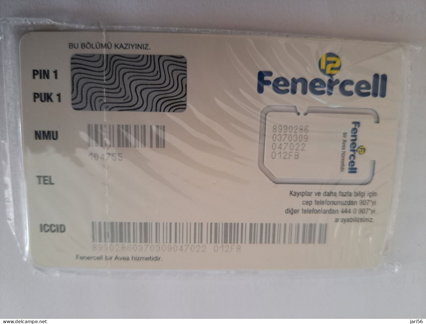 TURKIJE CHIPCARD /SIM GSM/ FENERCELL / BIRD        PERFECT MINT  CONDITION   **13551** - Türkei