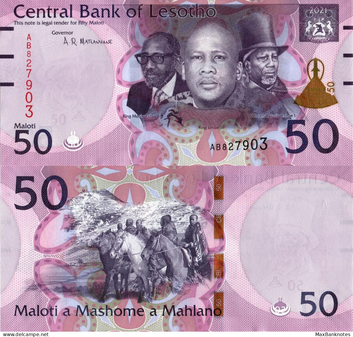 Lesotho / 50 Maloti / 2021 / P-23(c) / UNC - Lesoto