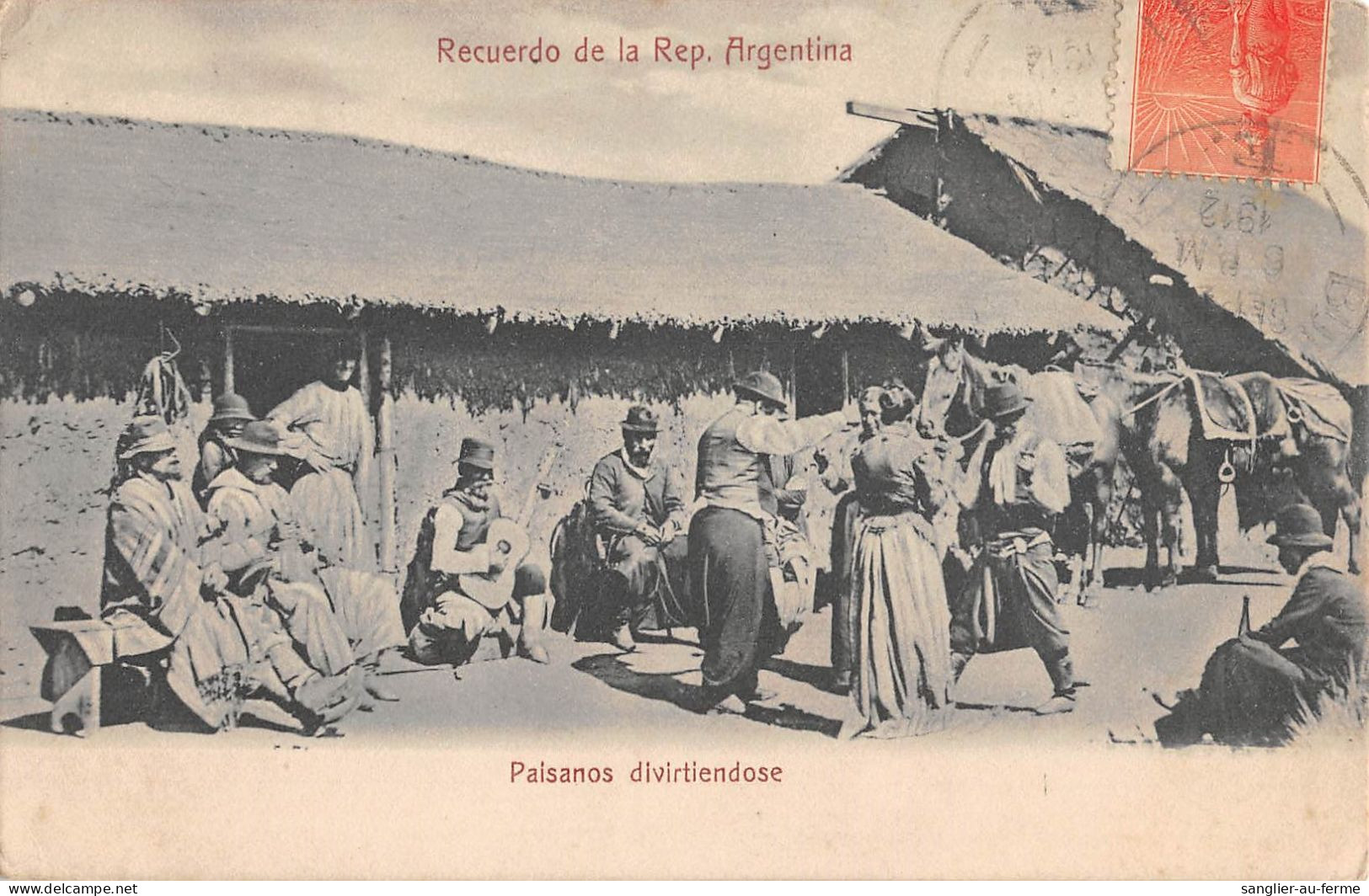 CPA ARGENTINE RECUERDO REPUBLICA ARGENTINA PAISANOS DIVIRTIENDOSE - Argentinien