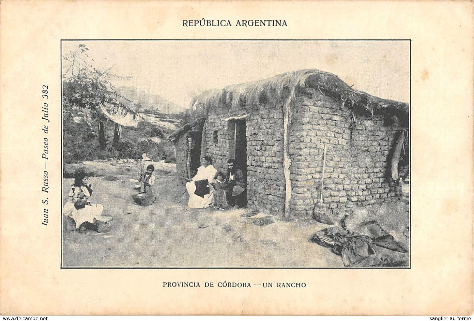 CPA ARGENTINE PROVINCIA DE CORDOBA UN RANCHO / Cliché Rare - Argentina