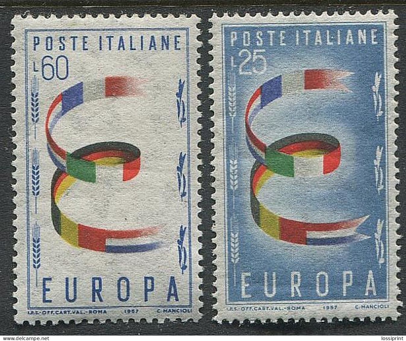 Italy:Unused Stamps EUROPA Cept 1957, MNH - 1957