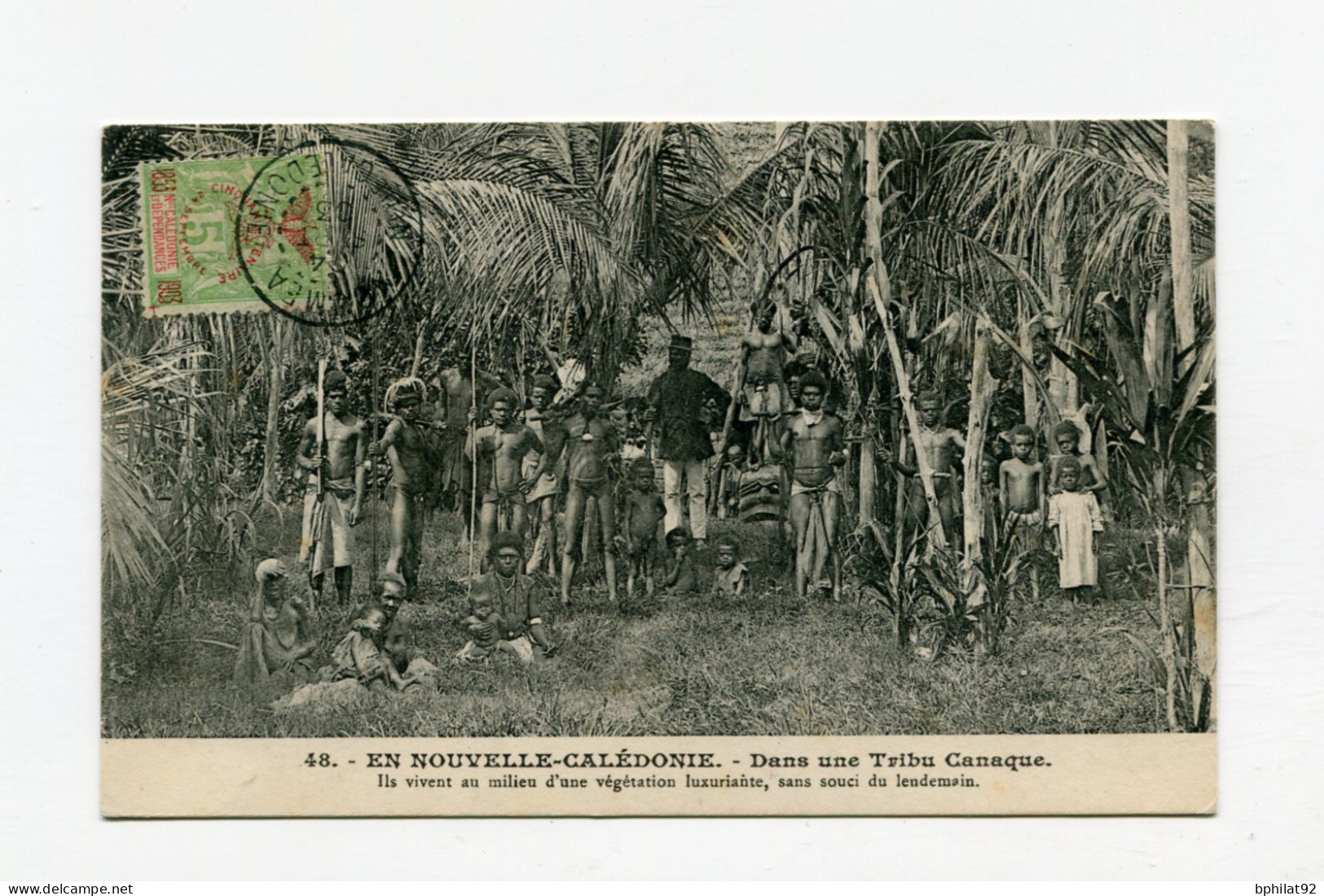 !!! NOUVELLE CALEDONIE, CACHET DE NOUMEA DE 1903 SUR CPA NON VOYAGEE - Storia Postale