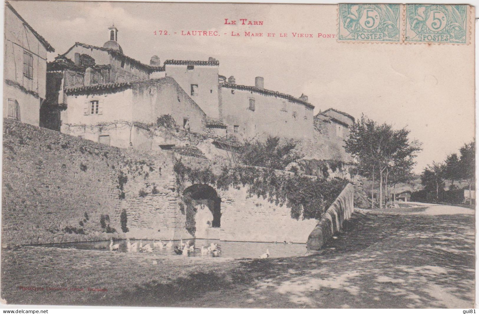 CPA -  LAUTREC -  La Mare Et Le Vieux Pont - Lautrec