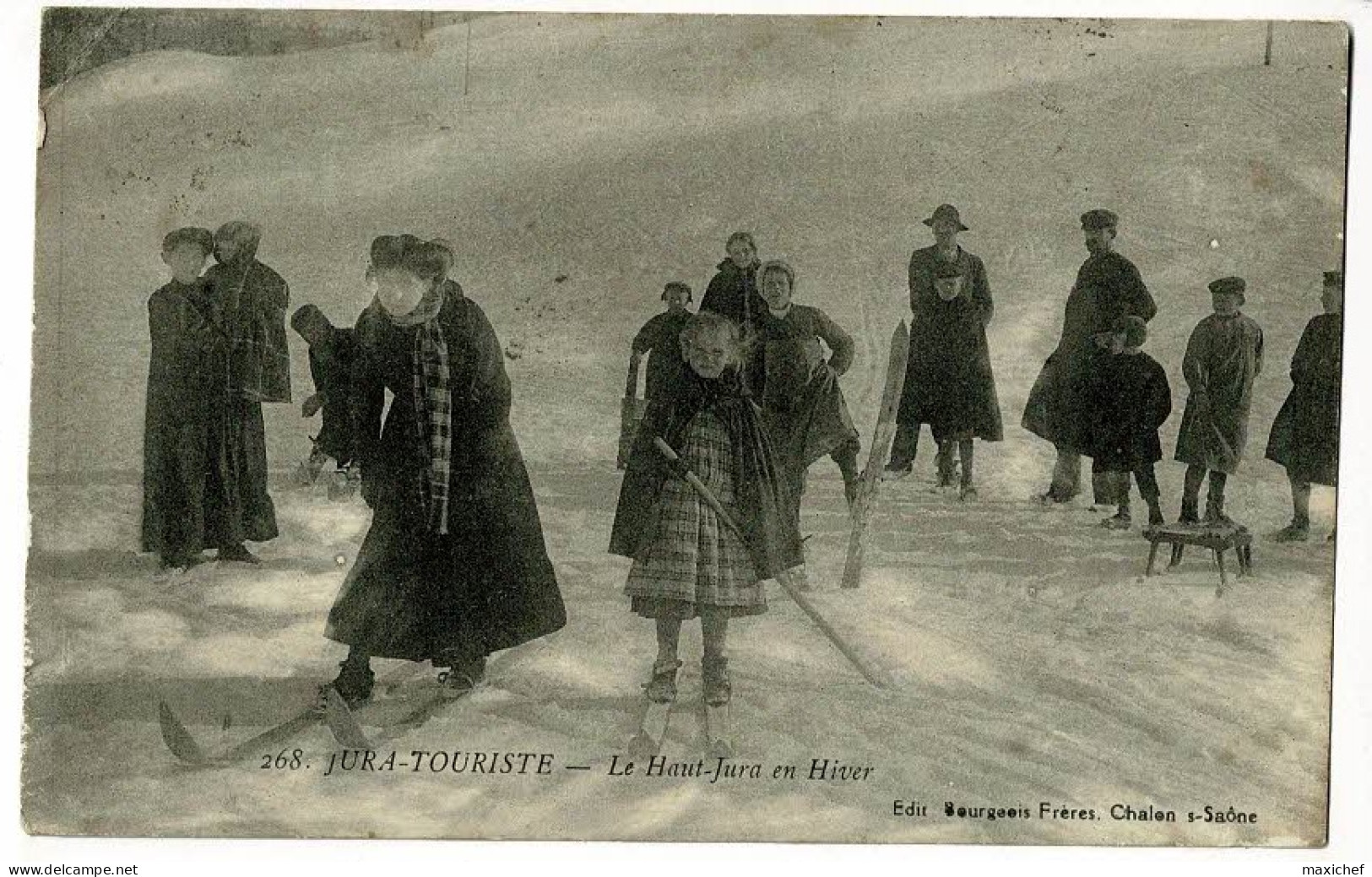 Jura-Touriste - Le Haut-Jura En Hiver ( Femmes Et Enfants Sur Skis Ou Luge) Circulé Date Illisible - Sports D'hiver