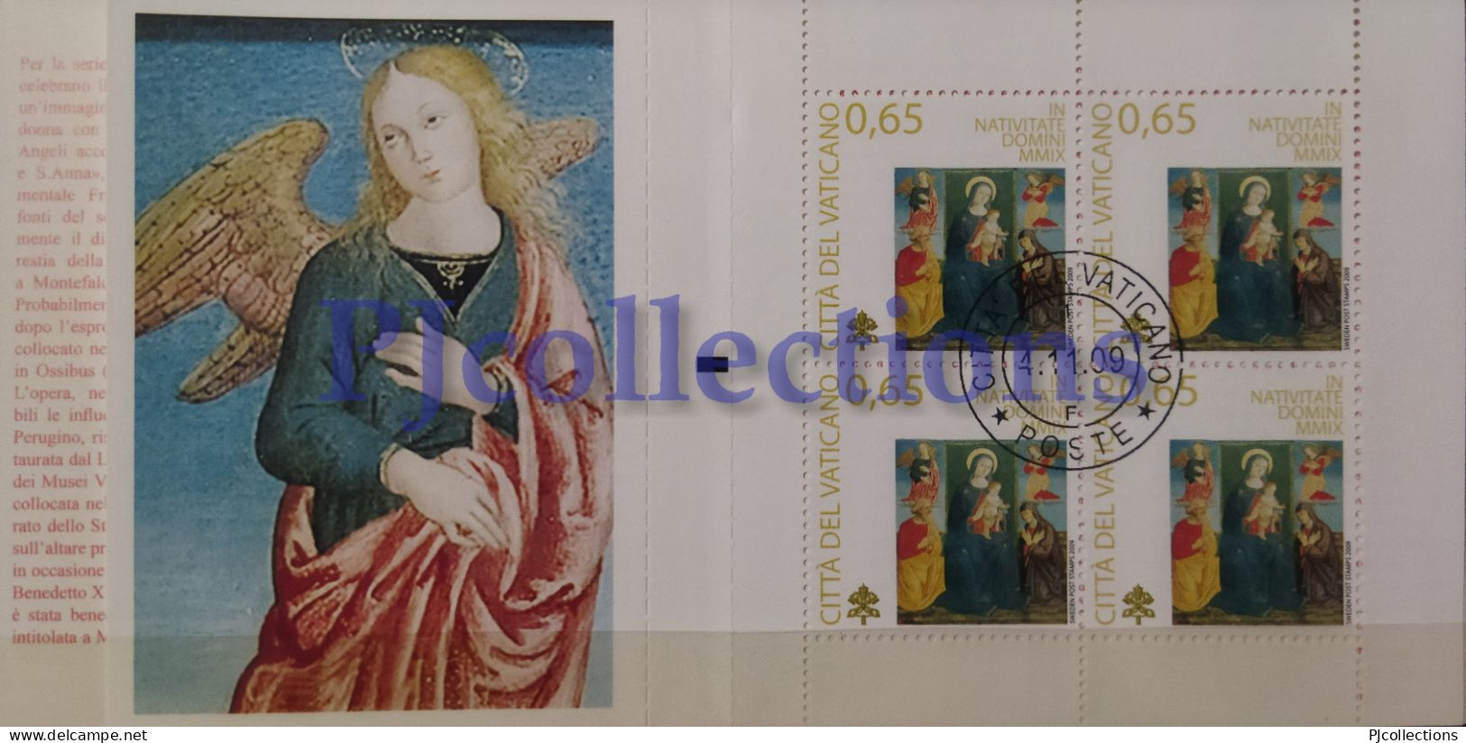 3763- VATICANO- VATICAN CITY 2009 NATALE - CHRISTMAS FULL BOOKLET 4 STAMPS C/ANNULLO 1° GIORNO - USED - Usados