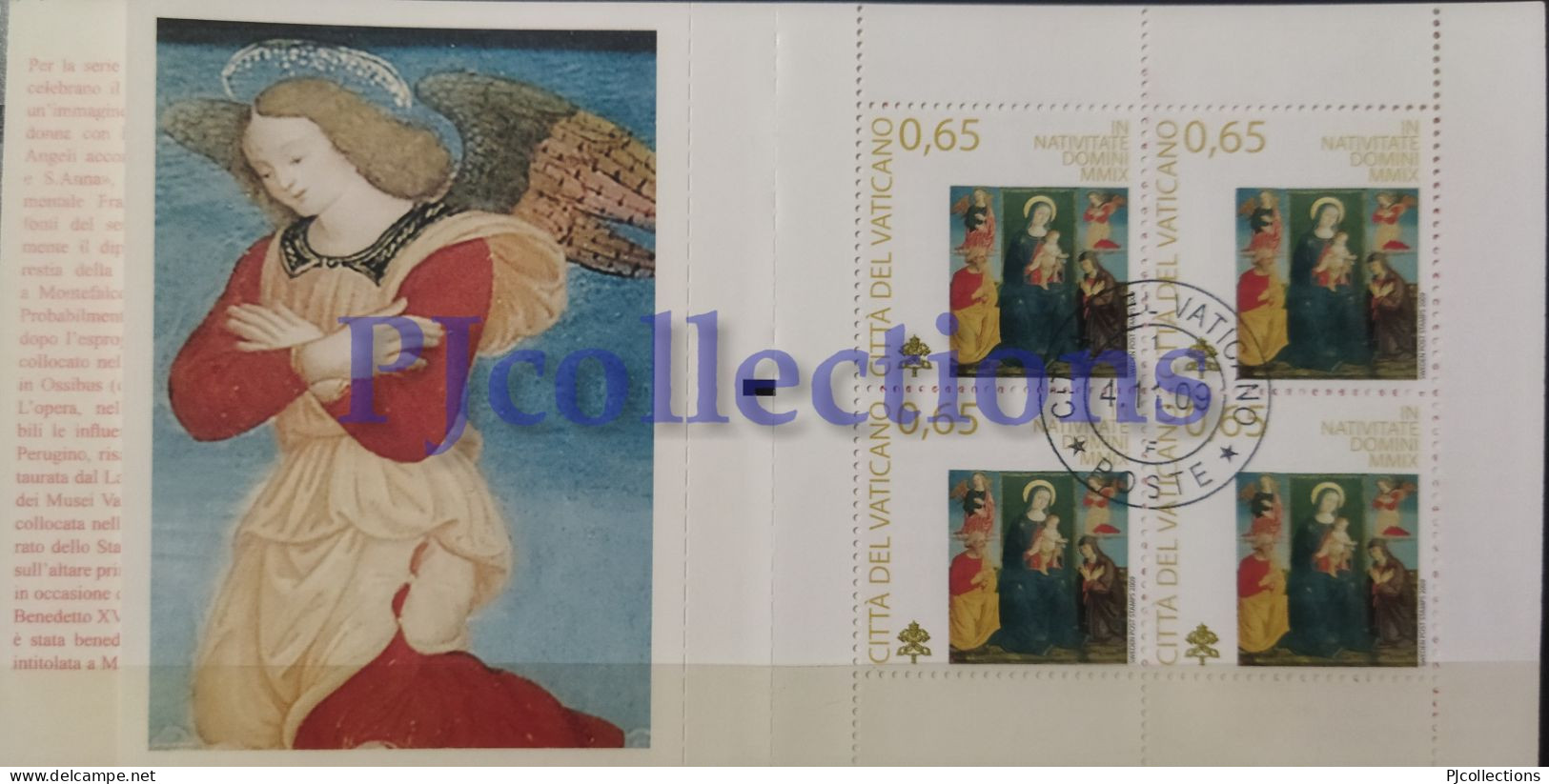 3764- VATICANO- VATICAN CITY 2009 NATALE - CHRISTMAS FULL BOOKLET 4 STAMPS C/ANNULLO 1° GIORNO - USED - Gebraucht