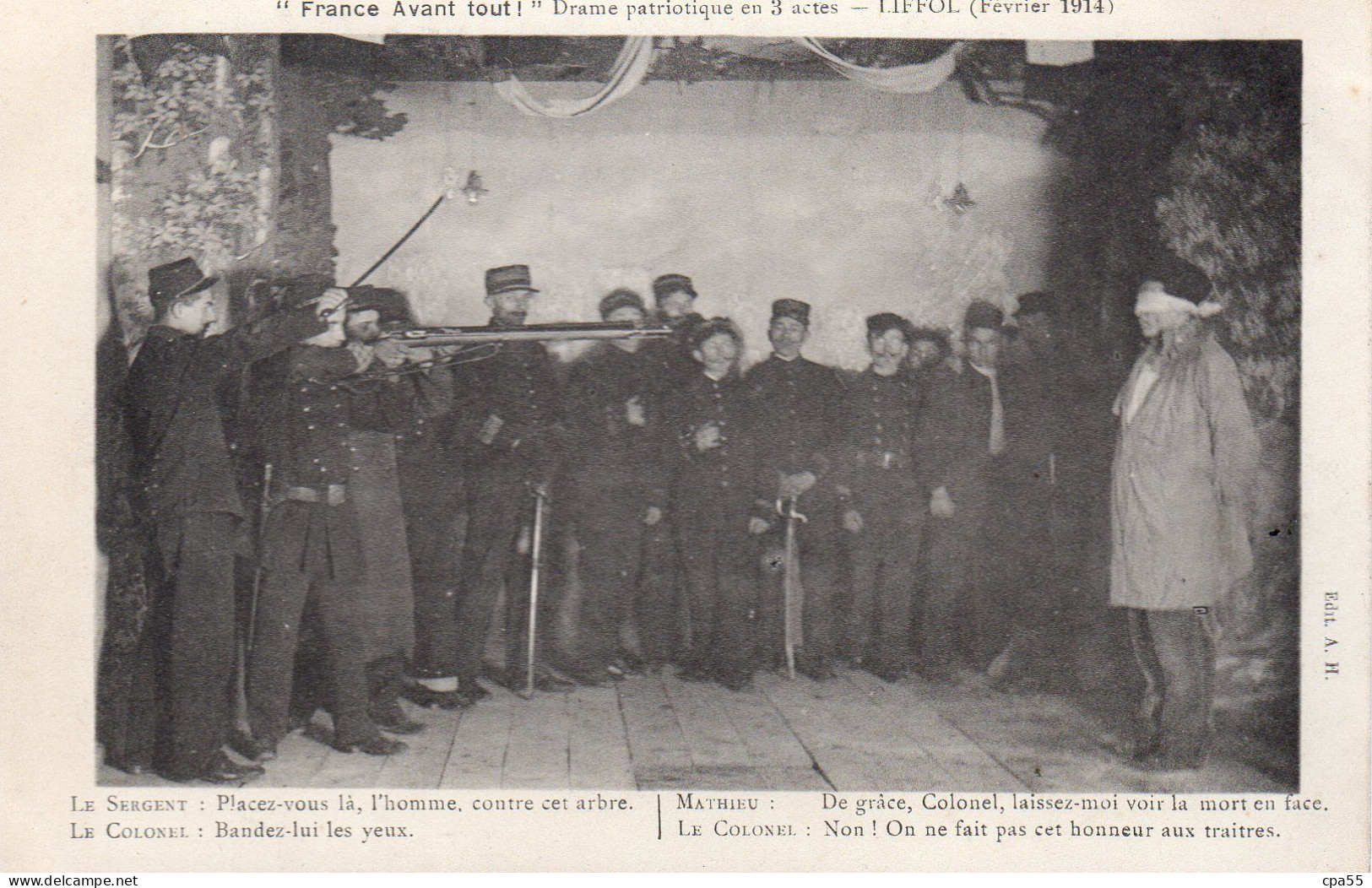 LIFFOL LE GRAND  -  " France Avant Tout ! "  -  Drame Patriotique En 3 Actes  -  Février 1914  -  Rare - Liffol Le Grand