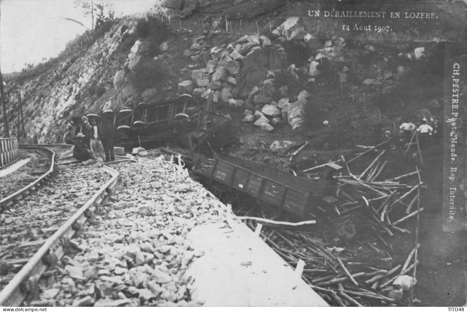 FR-48 LOZÈRE - TRAIN - Un Déraillement En LOZERE 14 Aout 1907 - Other & Unclassified