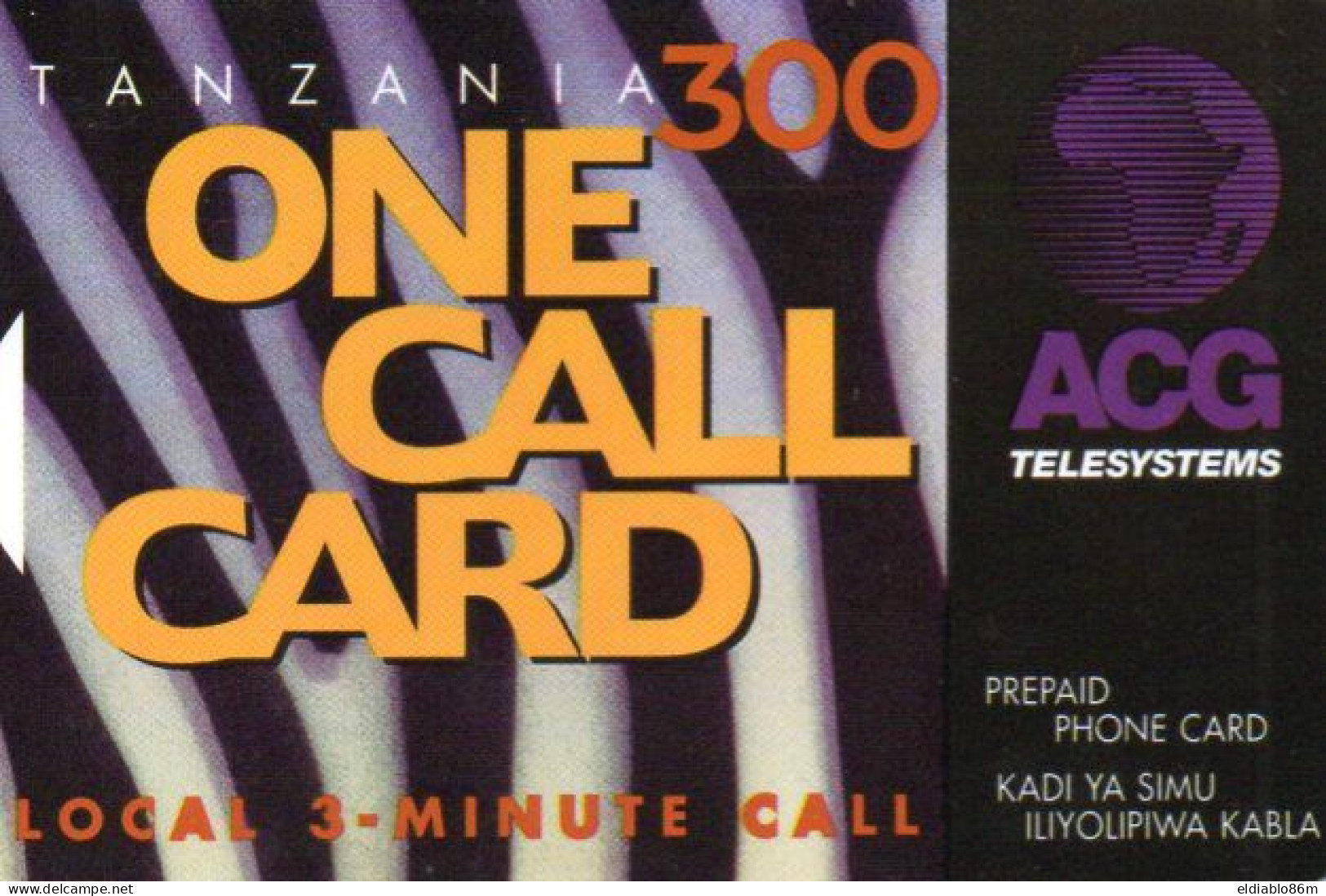 TANZANIA - MAGNETIC CARD - ACG TELESYSTEMS - ONE CALL CARD - Tansania