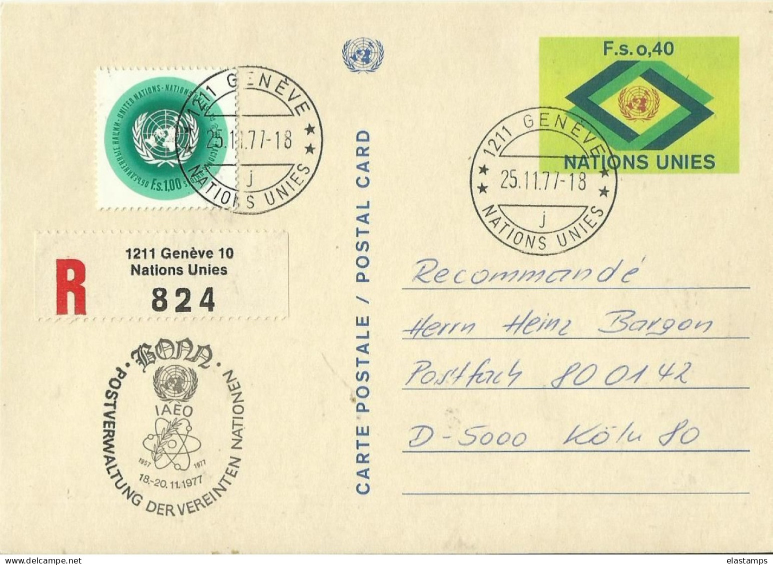 UNO GENFR GS 1977 - Lettres & Documents