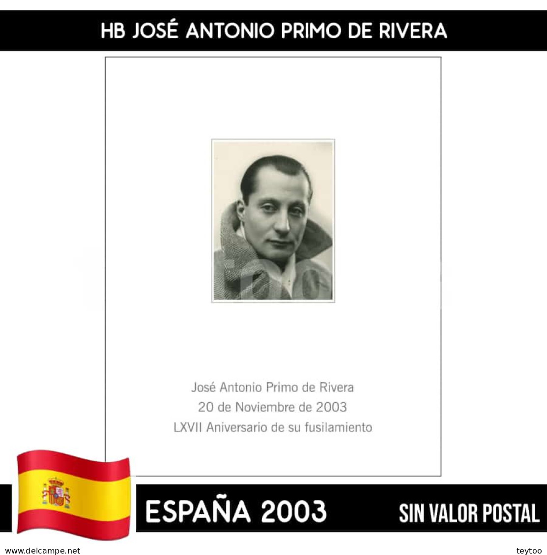 D0265# España 2003, HB José Antonio Primo De Rivera (MNH) - Altri & Non Classificati