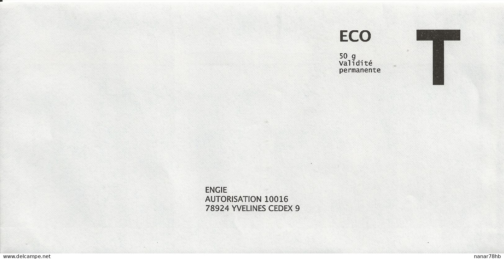 Lettre T, Engie, Eco 50gr - Karten/Antwortumschläge T