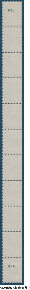 Coq De DECARIS N°1331** 0.25c Roulette De 11 Timbres Dont 2 Avec Numéros Verts TTB - 1962-1965 Hahn (Decaris)
