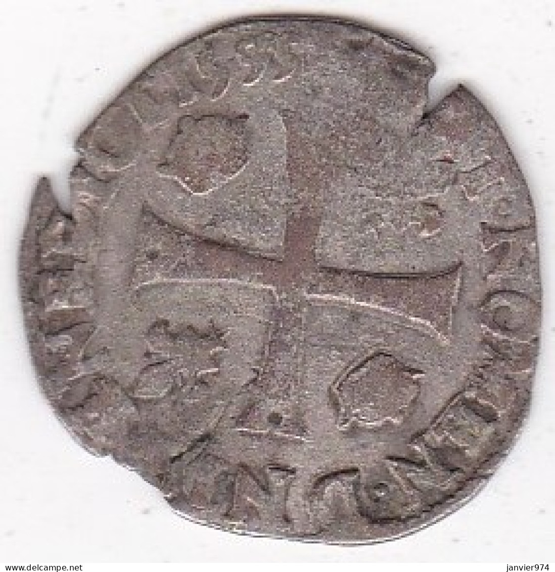 Henri IV, Douzain Aux Deux H 1593, G Poitiers, En  Argent - 1574-1589 Henri III