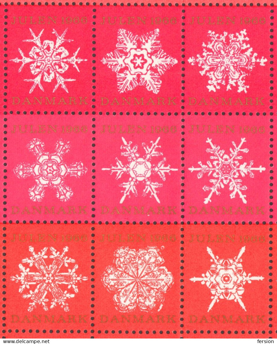 Snowflake Snow - Christmas - JUL - LABEL / CINDERELLA / VIGNETTE - 1966 Denmark Danmark - MNH Sheet - Sonstige & Ohne Zuordnung