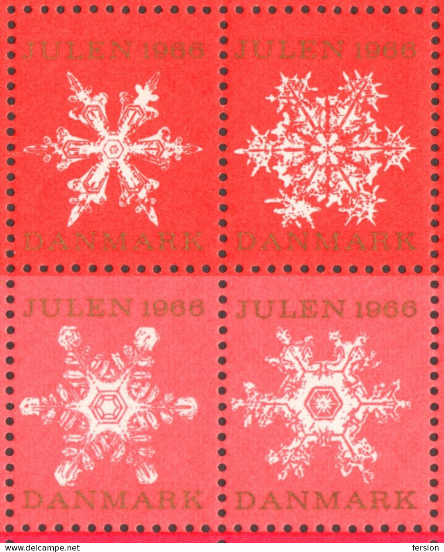 snowflake snow - Christmas - JUL - LABEL / CINDERELLA / VIGNETTE - 1966 Denmark Danmark - MNH sheet