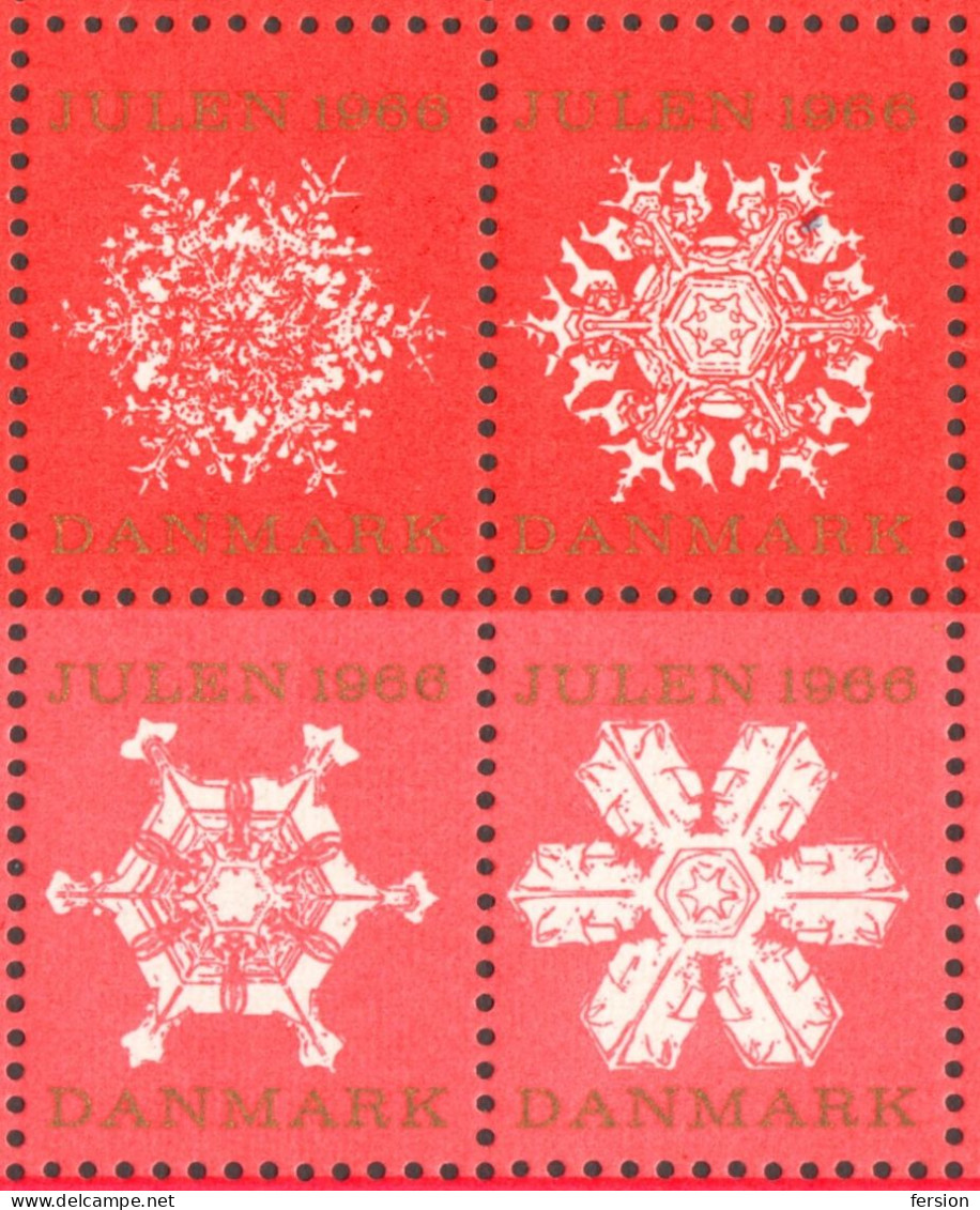 snowflake snow - Christmas - JUL - LABEL / CINDERELLA / VIGNETTE - 1966 Denmark Danmark - MNH sheet