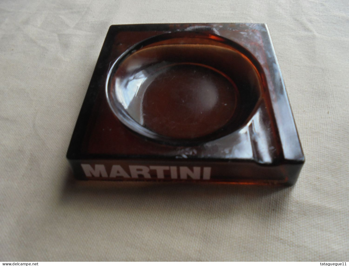 Ancien - Cendrier Publicitaire En Verre Fumé MARTINI - Ashtrays