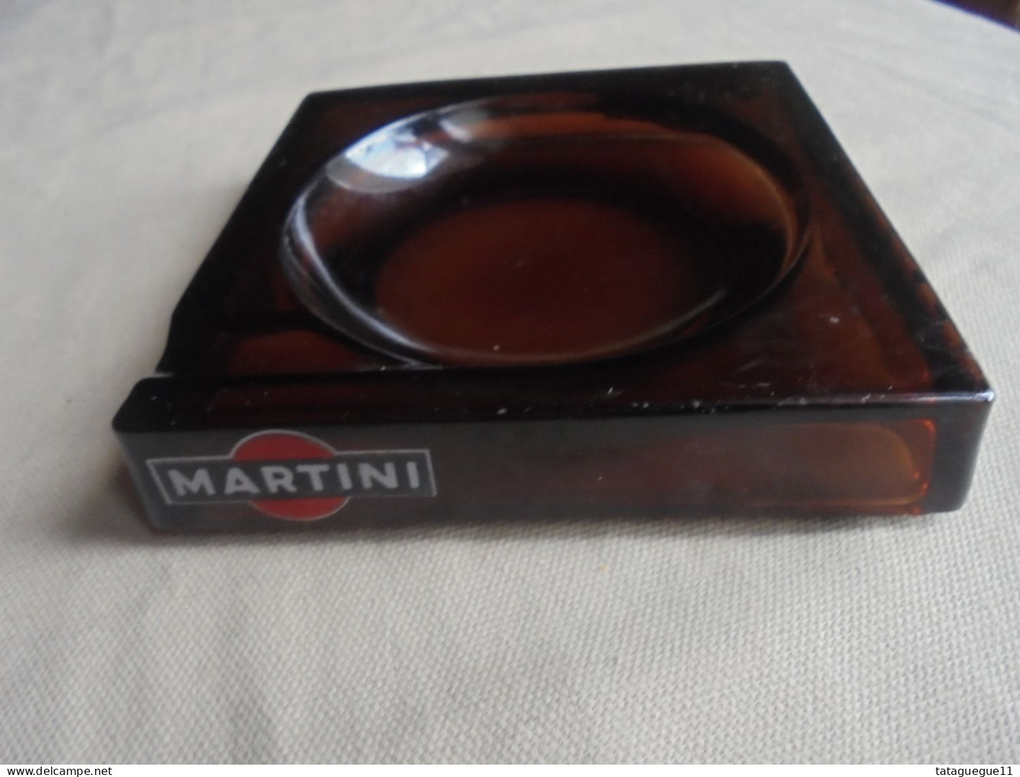 Ancien - Cendrier Publicitaire En Verre Fumé MARTINI - Ashtrays