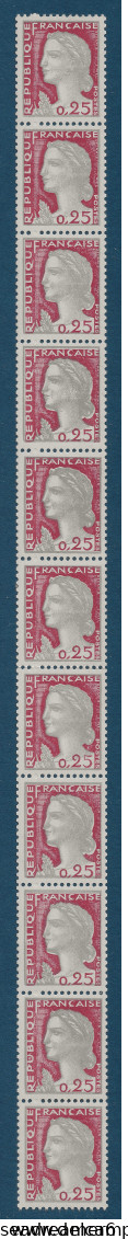 Marianne De DECARIS N°1263** 0.25c Roulette De 11 Num 52 Yvert Tres Frais & TTB - 1960 Marianne Van Decaris
