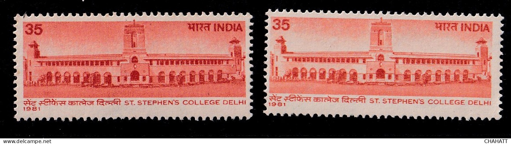 INDIA-1981-St. STEPHENS COLLEGE- DELHI-ERROR- COLOR VARIATION+ FRAME SHIFTING-MNH-IE-41 - Varietà & Curiosità