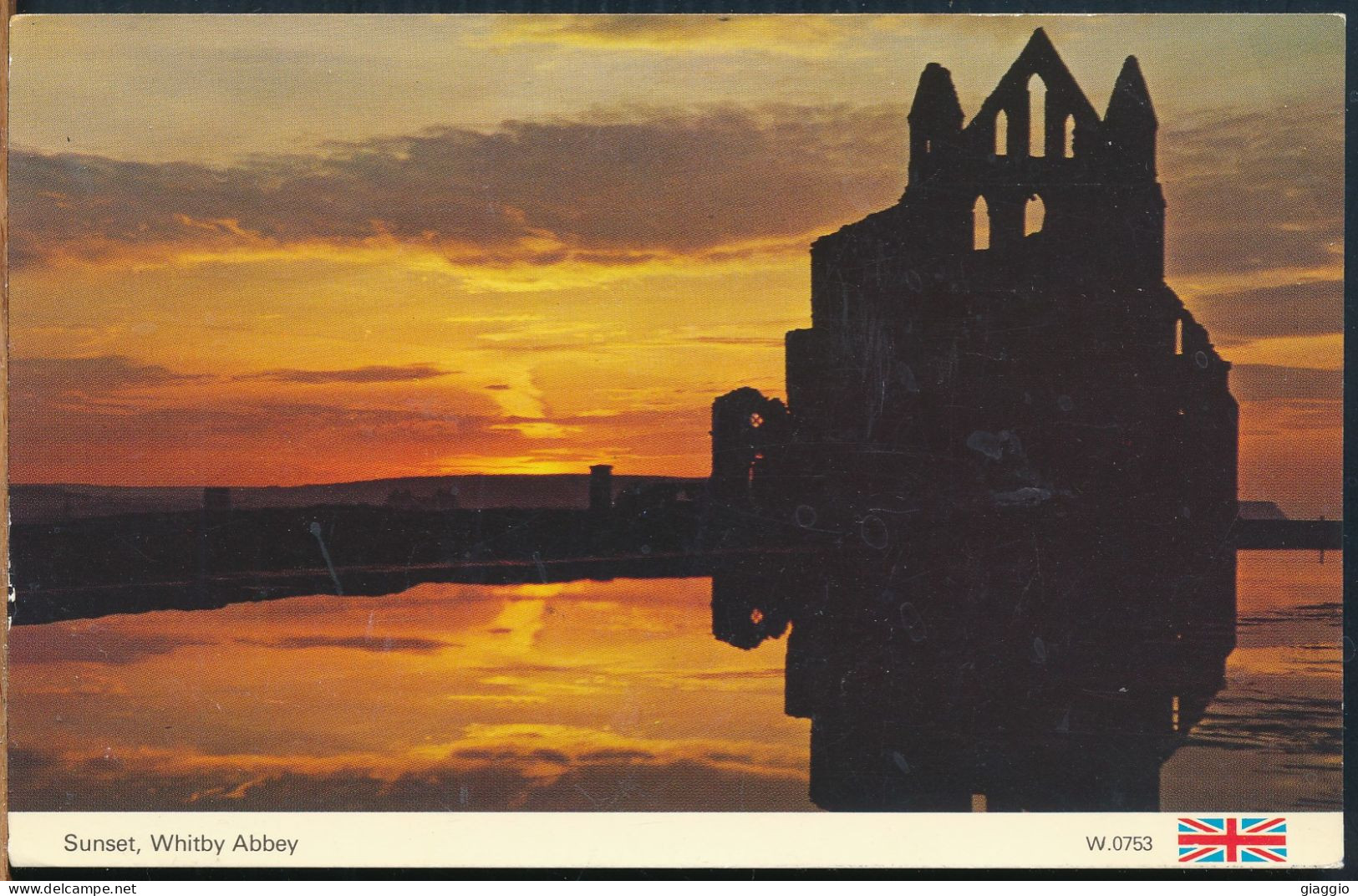 °°° 22072 - UK - WHITBY ABBEY - SUNSET - 1987 With Stamps °°° - Whitby