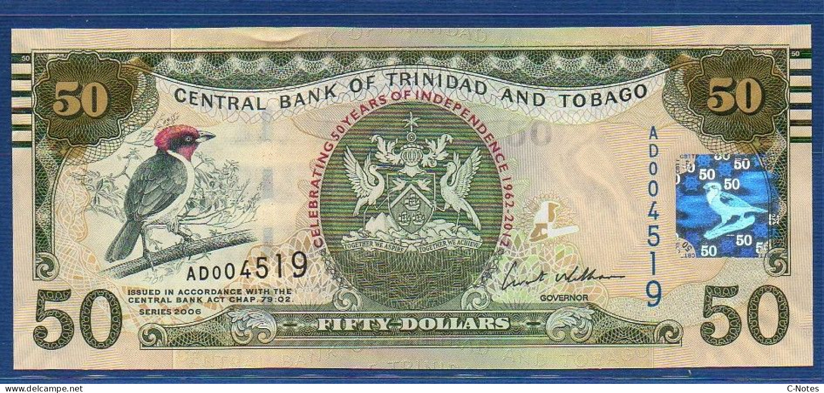 TRINIDAD & TOBAGO - P.53 – 50 Dollars 2012 UNC, S/n AD004519 "50th Anniversary Of Independence" Commemorative Issue - Trinidad & Tobago
