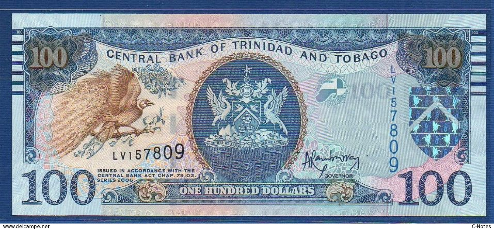 TRINIDAD & TOBAGO - P.51b – 100 Dollars 2006 UNC, S/n LV157809 - Trinidad & Tobago