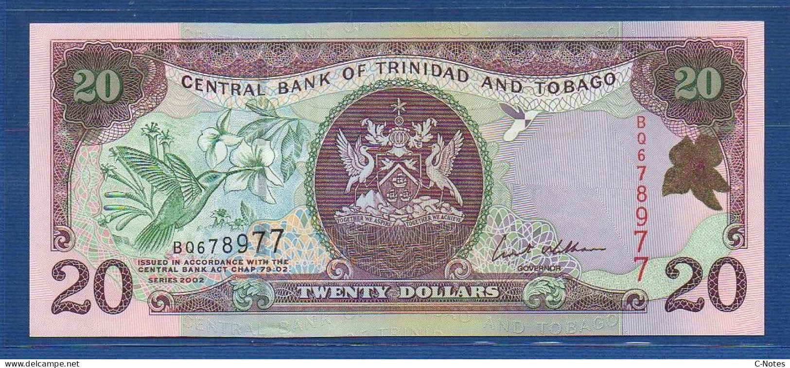TRINIDAD & TOBAGO - P.44b – 20 Dollars 2002 UNC, S/n BQ678977 - Trinidad & Tobago