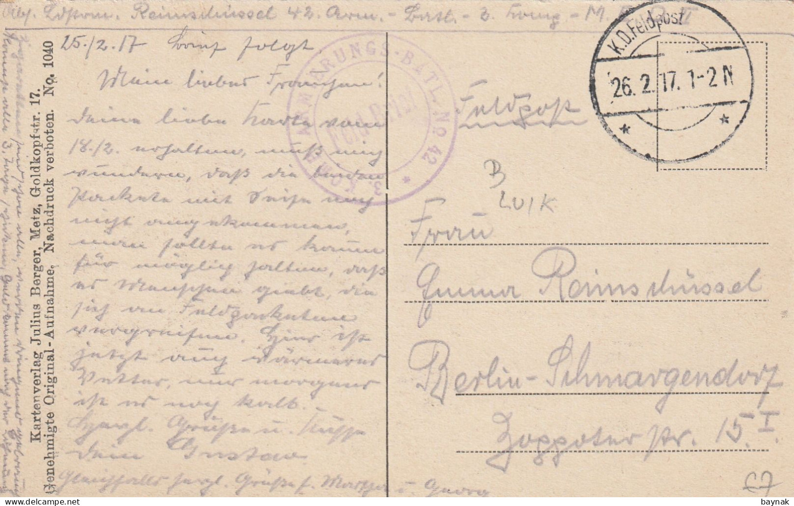 BELG244  --   AMEL  --  KIRCHE  --  DEUTSCHE FELDPOST  --  1917 - Ambleve - Amel