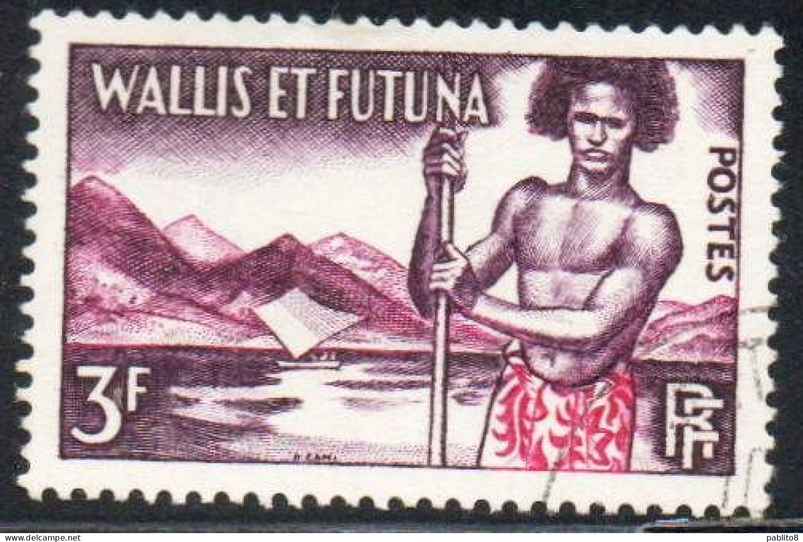 WALLIS AND FUTUNA ISLANDS 1957 ISLANDER 3fr USED USATO OBLITERE' - Usados