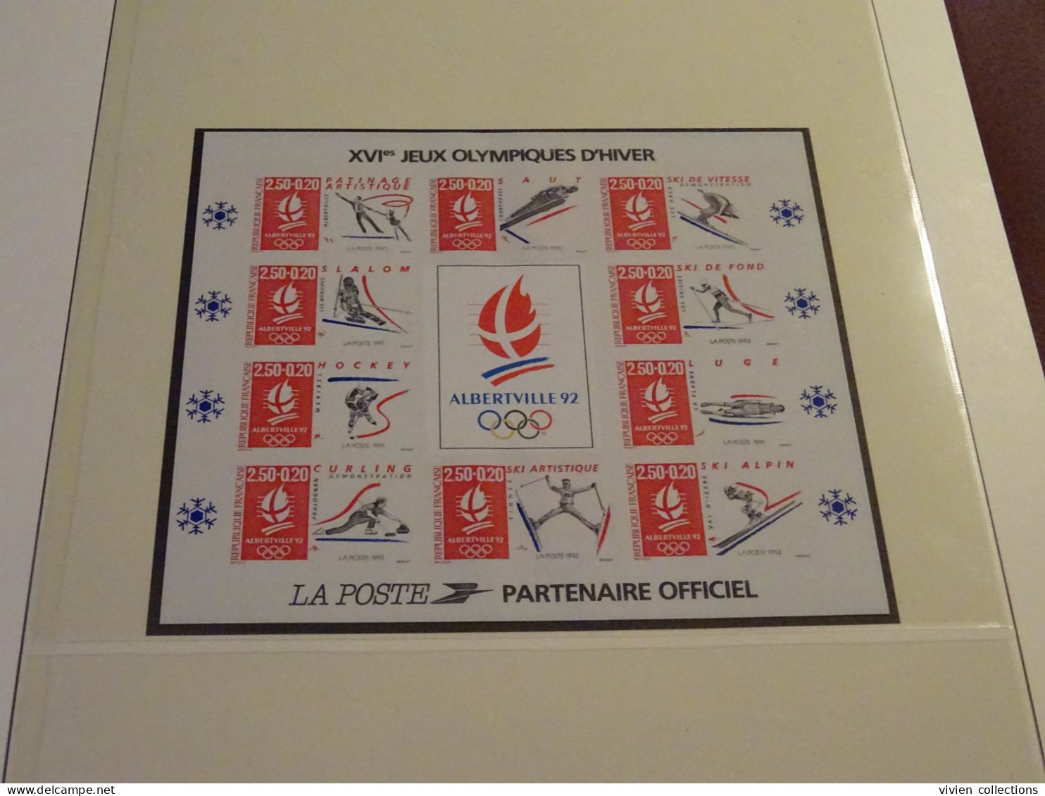 Non Dentelé France 1992 Bloc Feuillet BF N° 14 Des Jeux Olympiques D'Albertville Cote 500 € (en 2017) Prix 15 % - 1991-2000