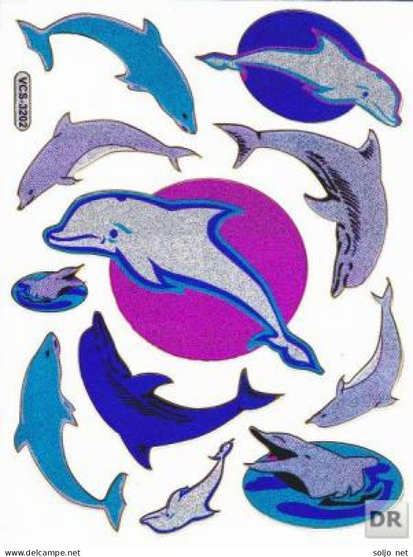 Delfin Fische Fisch Aufkleber Metallic Look / Fish Tank Sticker 13x10 Cm ST336 - Scrapbooking