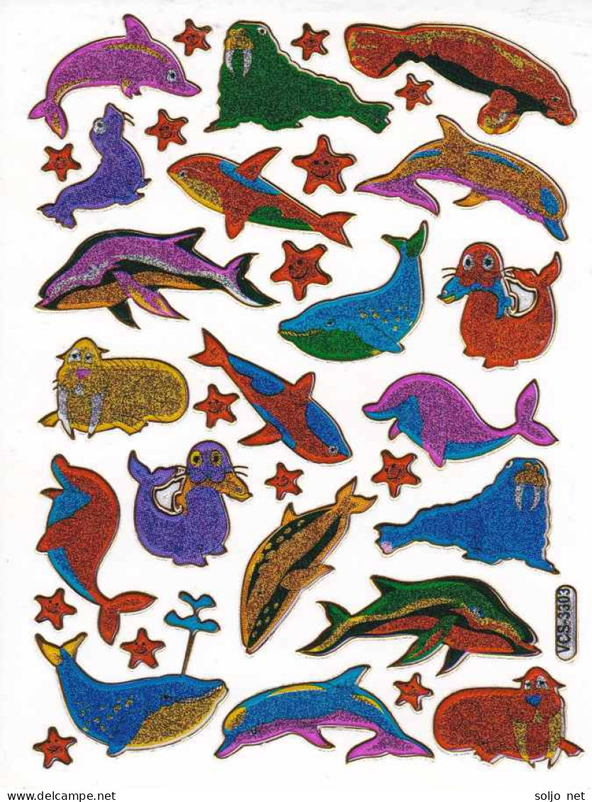 Fische Fisch Aufkleber Metallic Look / Fish Tank Sticker 13x10 Cm ST056 - Scrapbooking