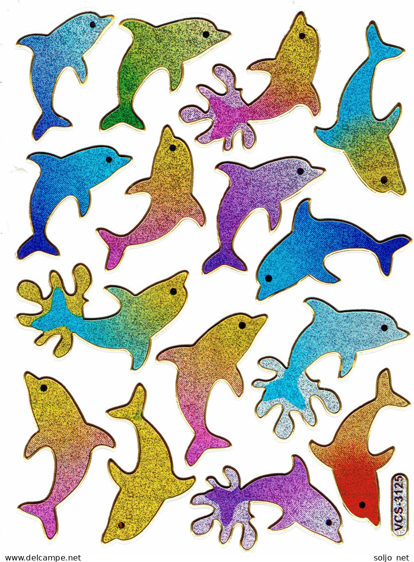 Delfine Fische Fisch Aufkleber Metallic Look / Fish Tank Sticker 13x10 Cm ST194 - Scrapbooking