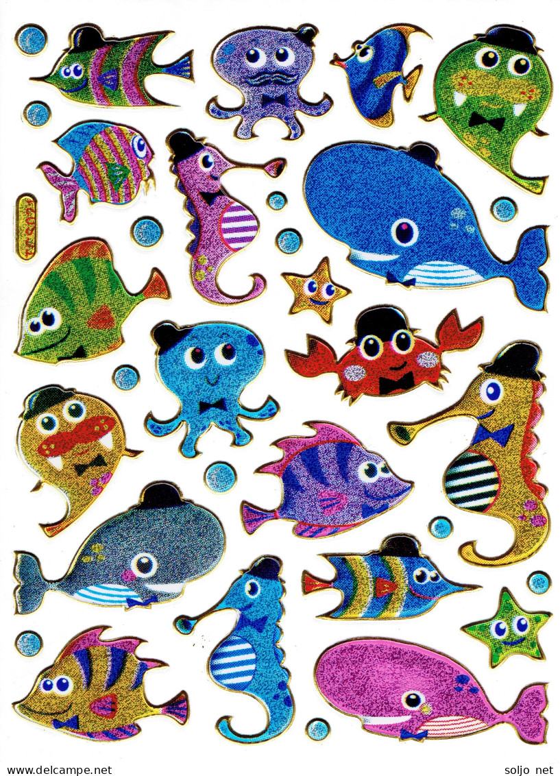 Fische Fisch Aufkleber Metallic Look / Fish Tank Sticker 13x10 Cm ST066 - Scrapbooking