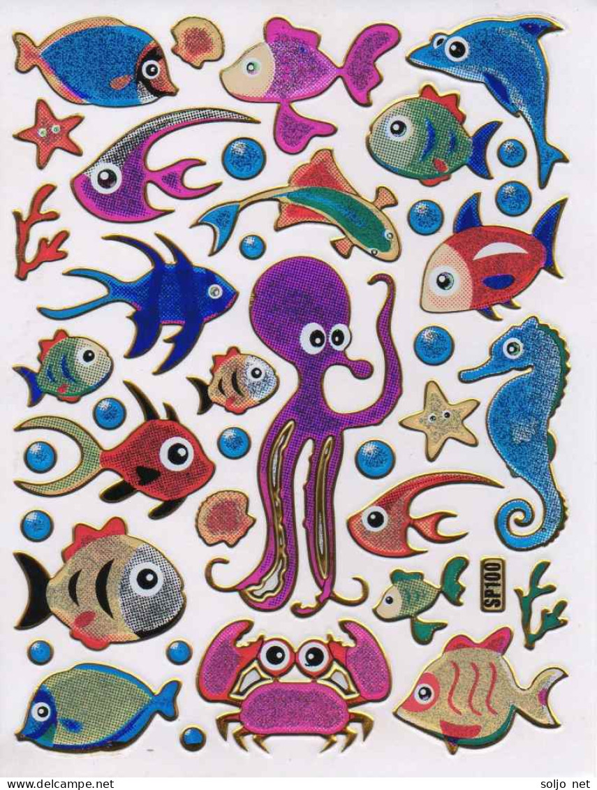 Fische Fisch Aufkleber Metallic Look / Fish Tank Sticker 13x10 Cm ST140 - Scrapbooking