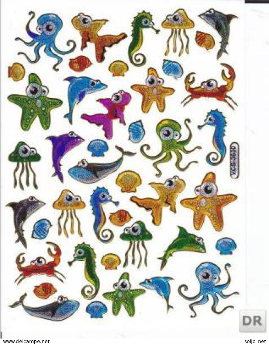 Fische Fisch Aufkleber Metallic Look / Fish Tank Sticker 13x10 Cm ST163 - Scrapbooking