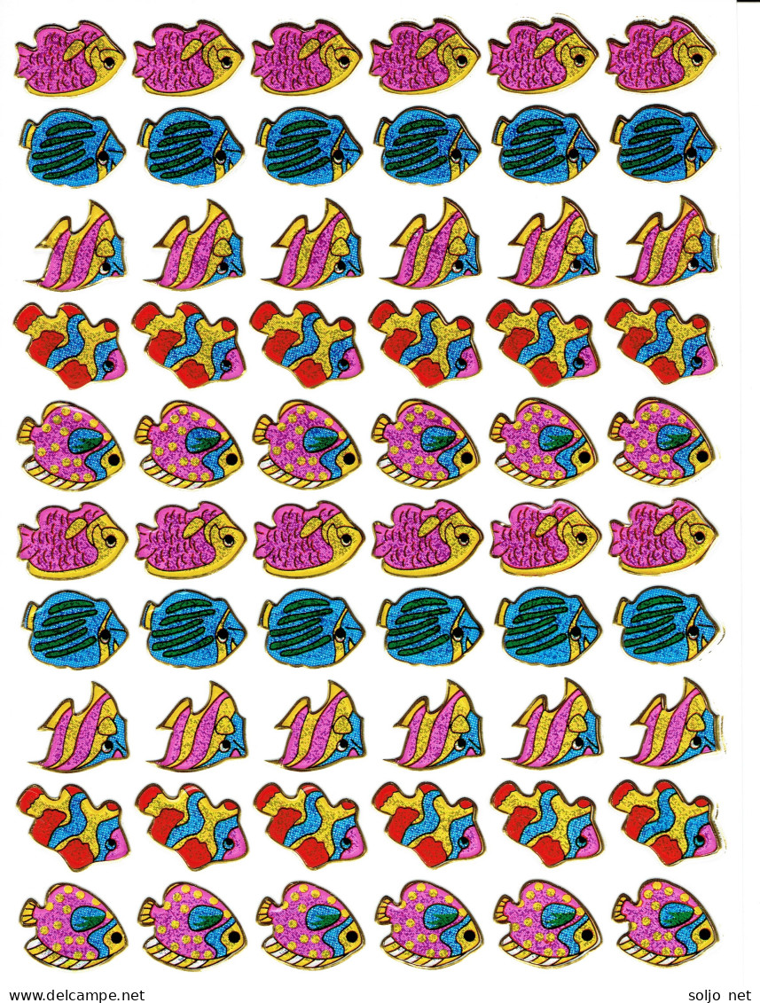 Fische Fisch Aufkleber Metallic Look / Fish Tank Sticker 13x10 Cm ST151 - Scrapbooking