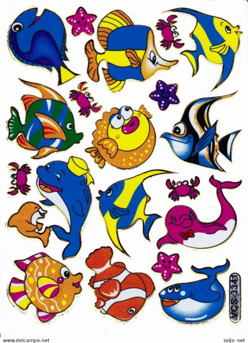 Fische Fisch Aufkleber Metallic Look / Fish Tank Sticker 13x10 Cm ST194 - Scrapbooking