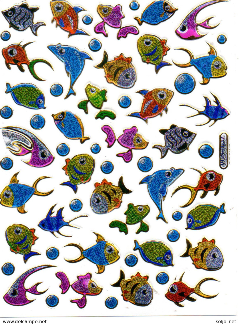 Fische Fisch Aufkleber Metallic Look / Fish Tank Sticker 13x10 Cm ST318 - Scrapbooking