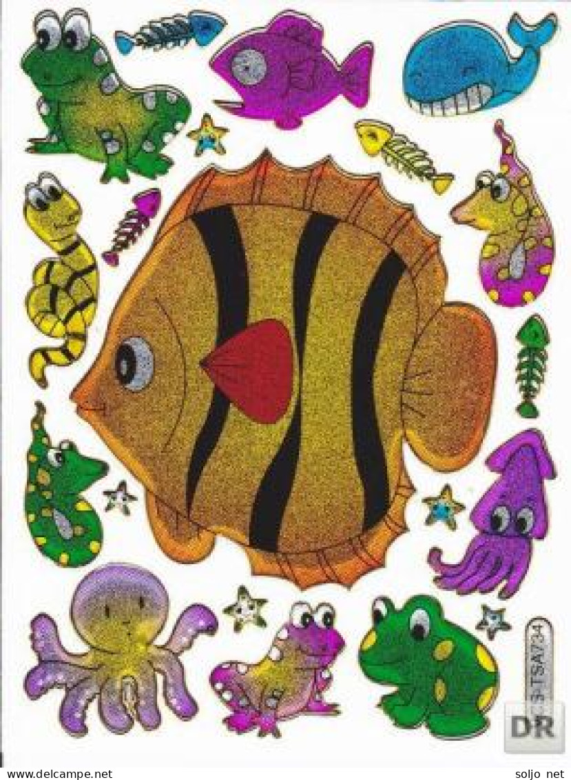 Fische Fisch Aufkleber Metallic Look / Fish Tank Sticker 13x10 Cm ST334 - Scrapbooking