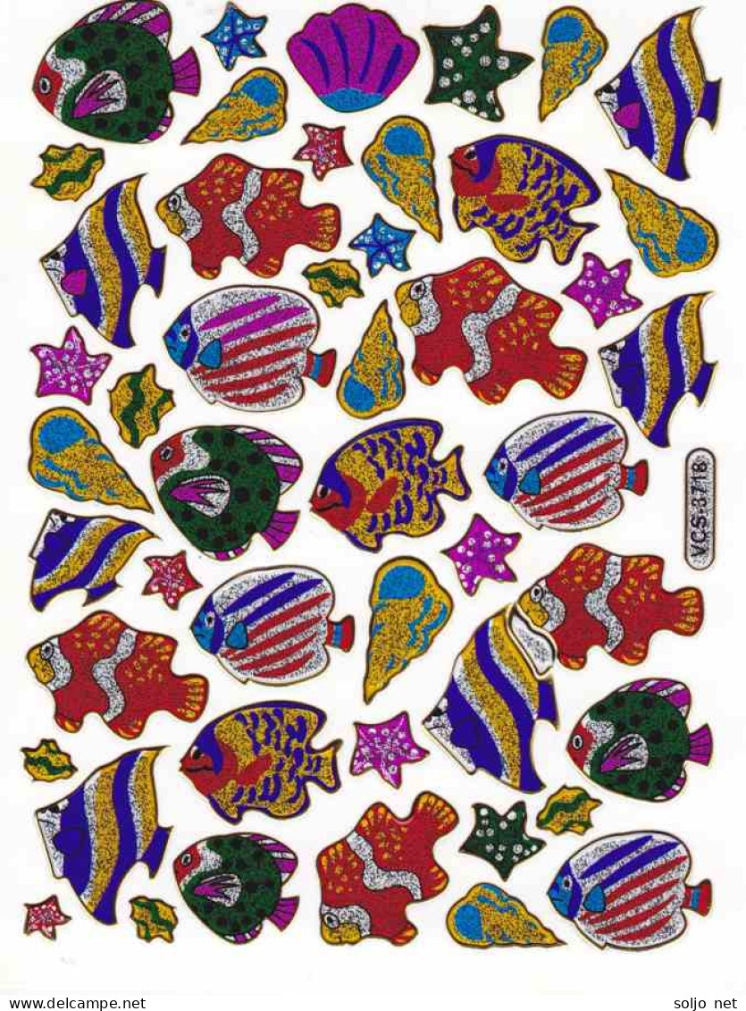 Fische Fisch Aufkleber Metallic Look / Fish Tank Sticker 13x10 Cm ST344 - Scrapbooking