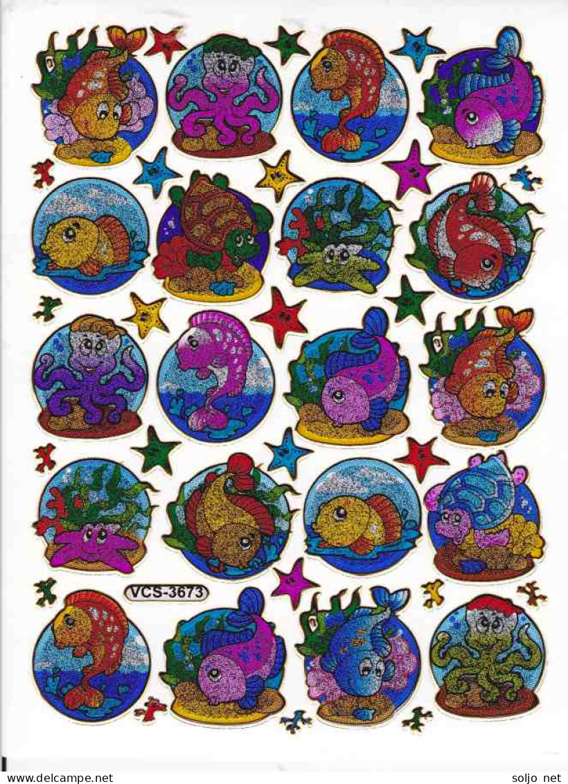 Fische Fisch Aufkleber Metallic Look / Fish Tank Sticker 13x10 Cm ST379 - Scrapbooking