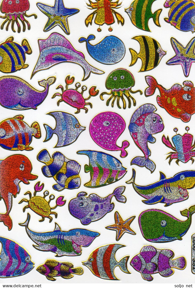 Fische Fisch Aufkleber Metallic Look / Fish Tank Sticker 13x10 Cm ST387 - Scrapbooking