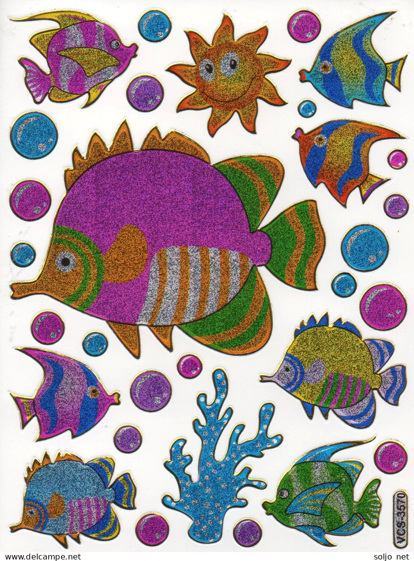 Fische Fisch Aufkleber Metallic Look / Fish Tank Sticker 13x10 Cm ST452 - Scrapbooking