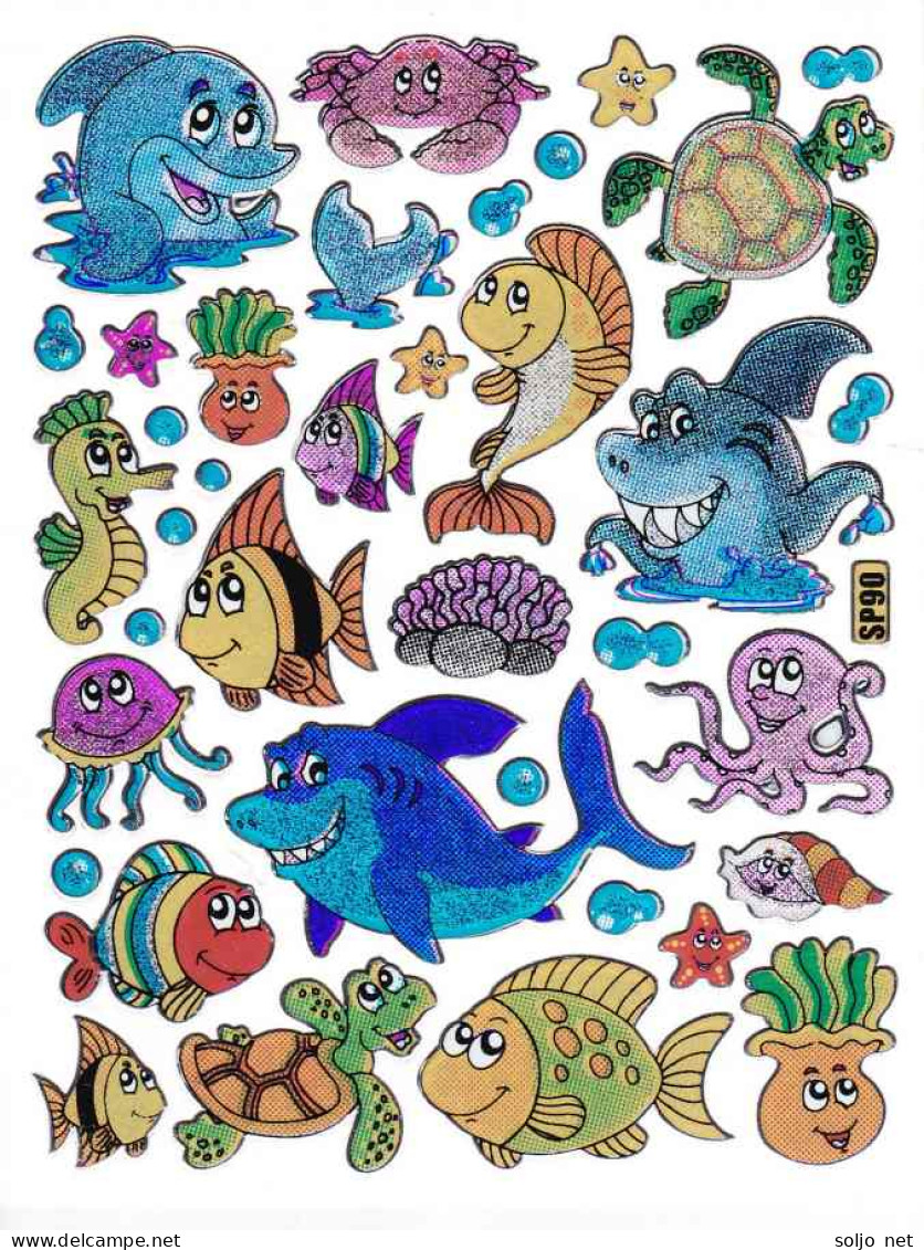 Fische Fisch Aufkleber Metallic Look / Fish Tank Sticker 13x10 Cm ST511 - Scrapbooking