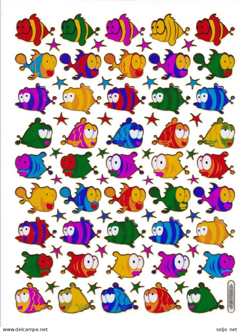 Fische Fisch Aufkleber Metallic Look / Fish Tank Sticker 13x10 Cm ST527 - Scrapbooking