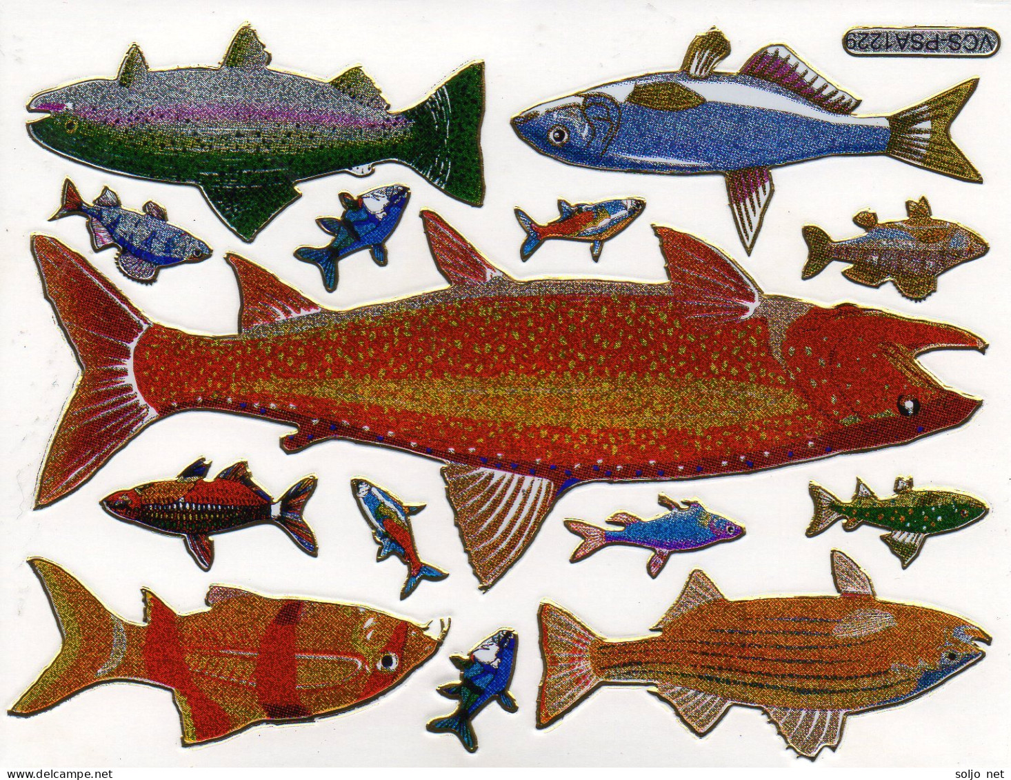 Forelle Fische Fisch Aufkleber Metallic Look / Fish Tank Sticker 13x10 Cm ST486 - Scrapbooking