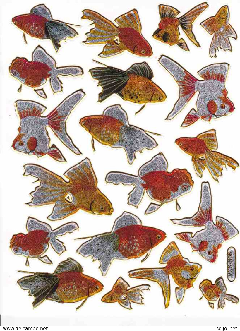 Goldfisch Fische Fisch Aufkleber Metallic Look / Fish Tank Sticker 13x10 Cm ST459 - Scrapbooking